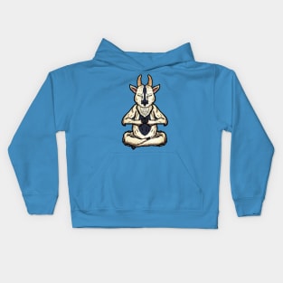 goat animal yoga cute and funny meditation namaste Kids Hoodie